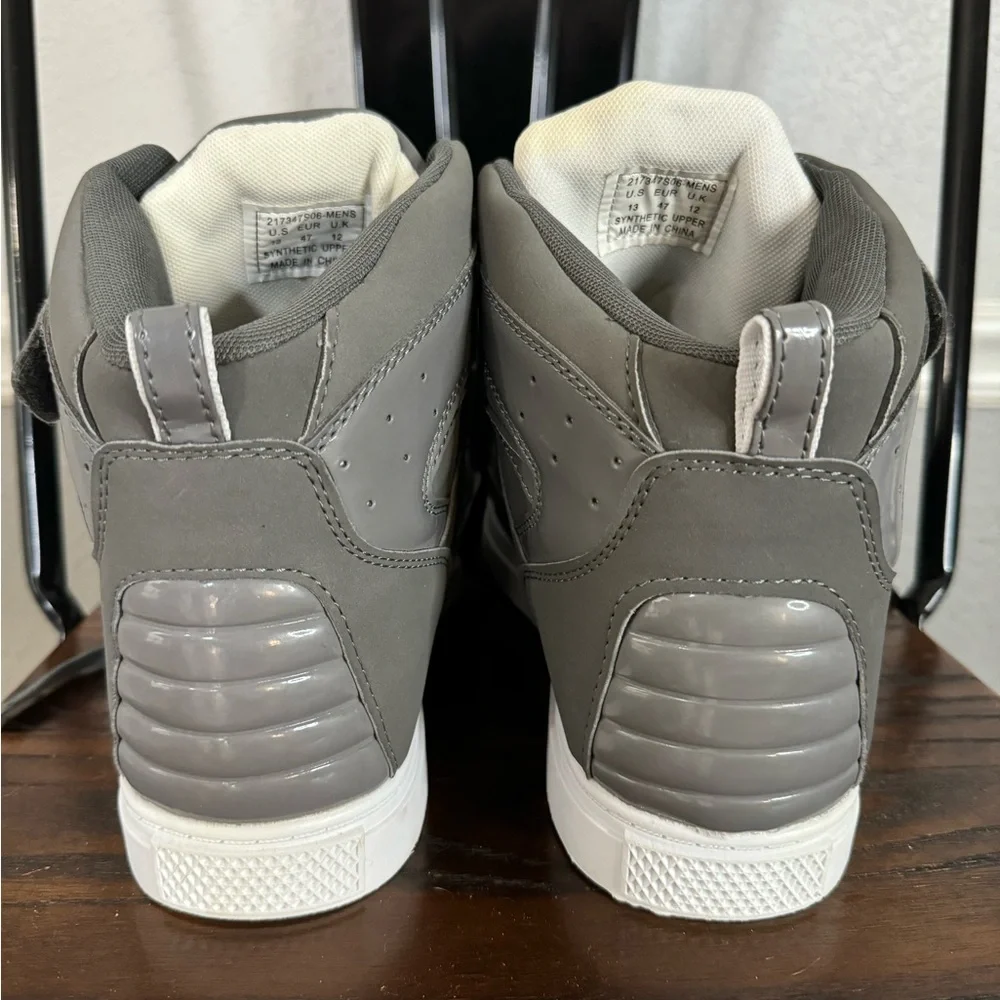 Men's High-Top Sneakers in Gray with Logo Accent